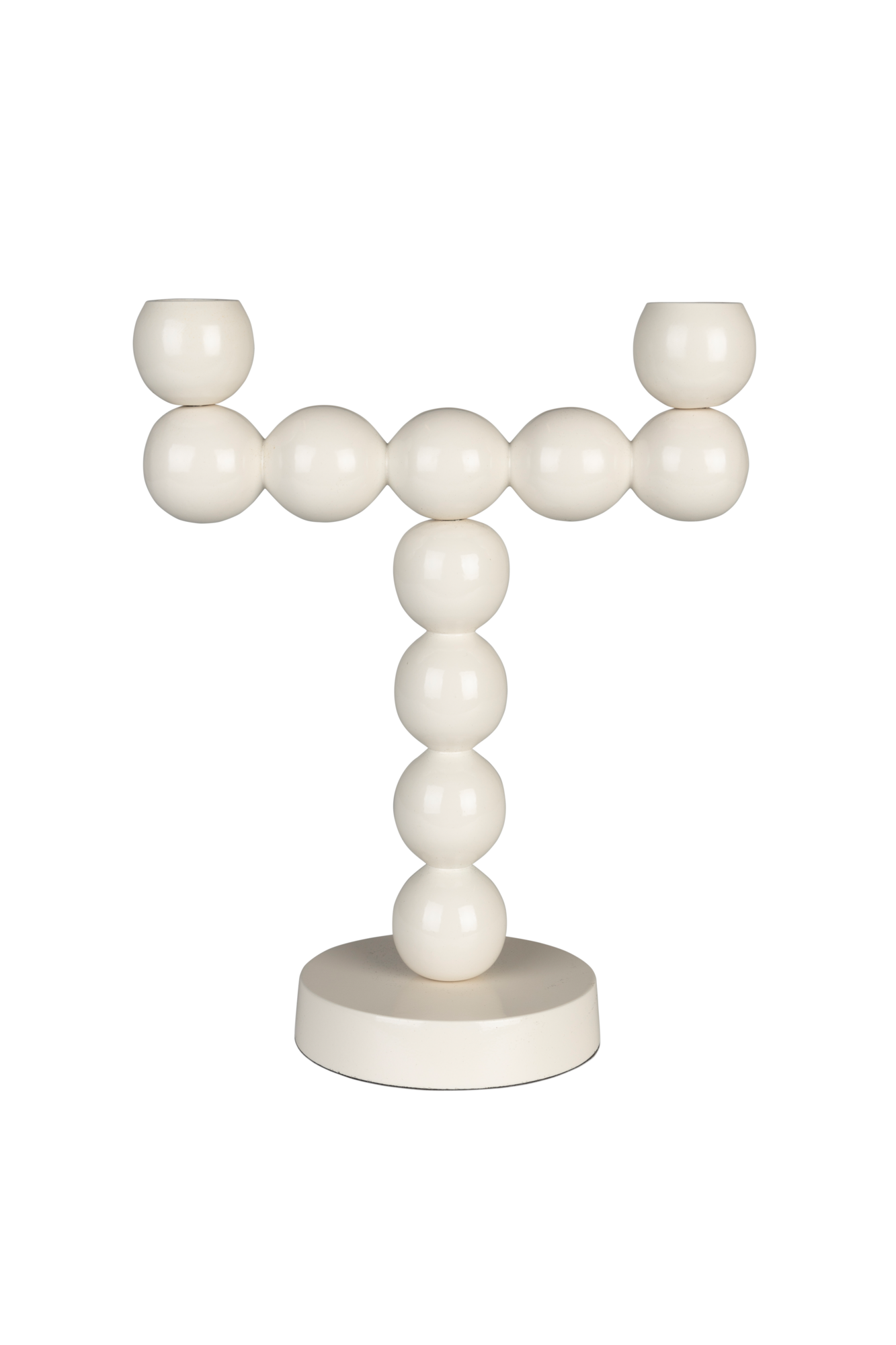 CANDLE HOLDER BUBBLES TWO BEIGE