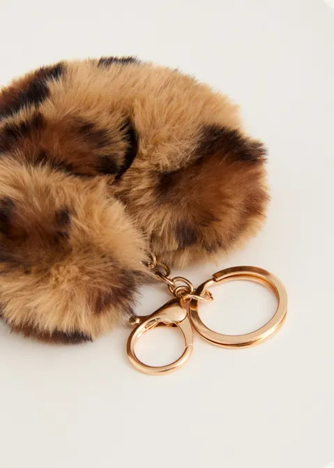 Leopard charm met hart bruin (CAMEL)