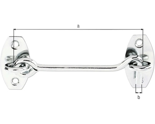 Stormhaak met oog, 100 x 5,2 mm, verzinkt, dikfilm gepassiveerd