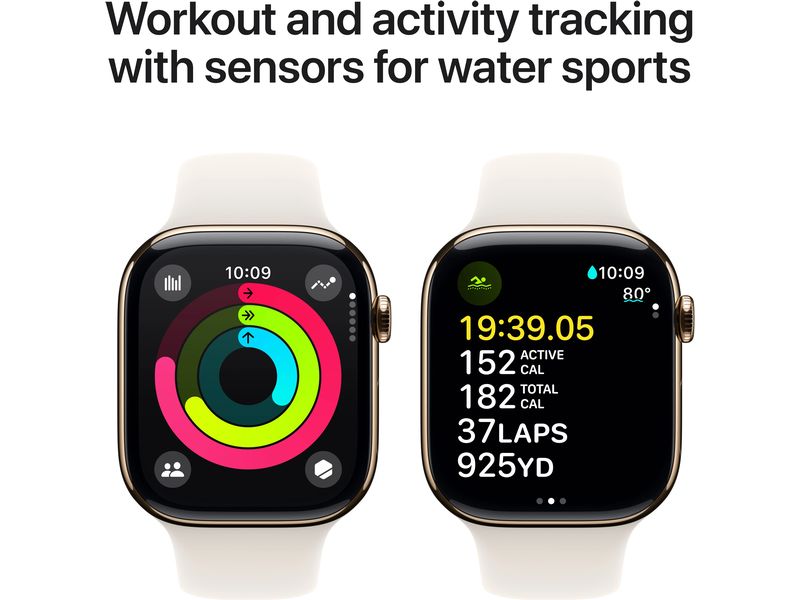 Apple Watch Series 10 46 mm LTE Titanium Gold Sport Polarli Eine glatte Zehn