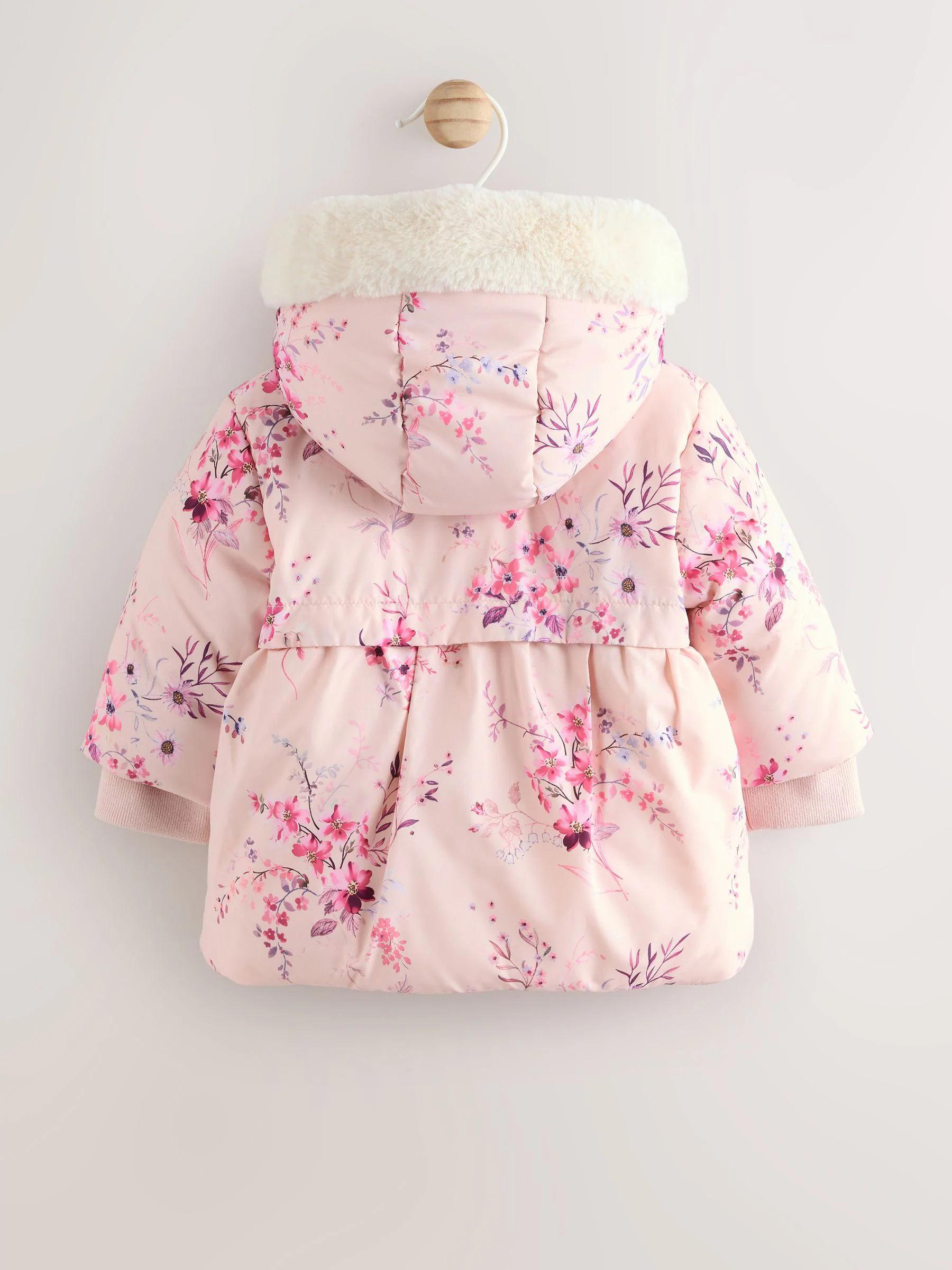 Roze - Gewatteerde babyjas met bloemen (0mnd-2jr)