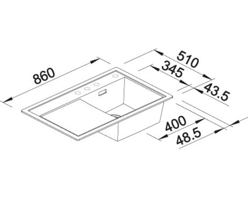 Blanco ZENAR 45 S spoelbak, 860 x 510 mm, zwart, 526037