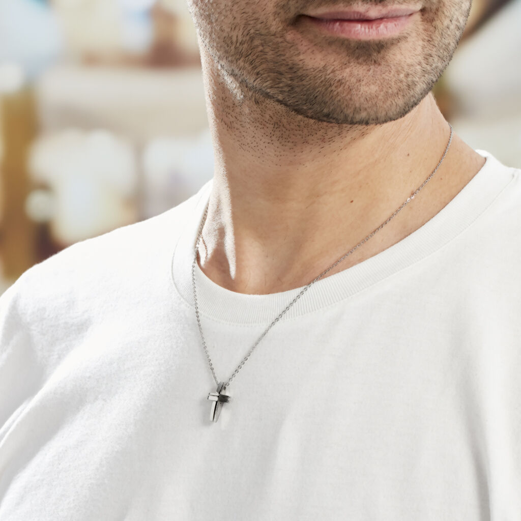 Collier Ruya Acier Blanc Oxyde De Zirconium