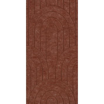Viltpaneel gebogen lijnen terra 60x30 cm 4 stuks