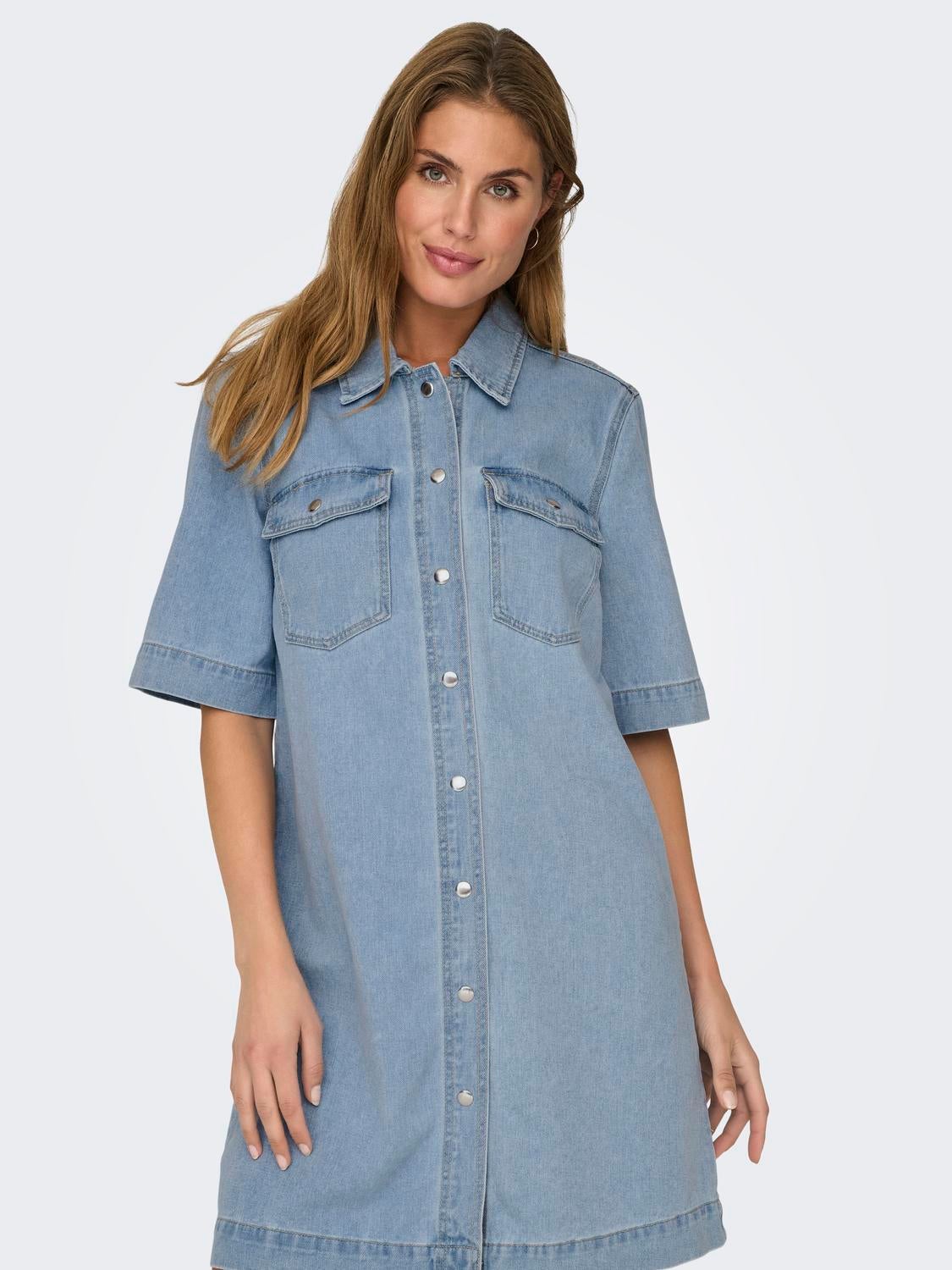 ONLBELLE Kurzes Kleid Light Blue Denim
