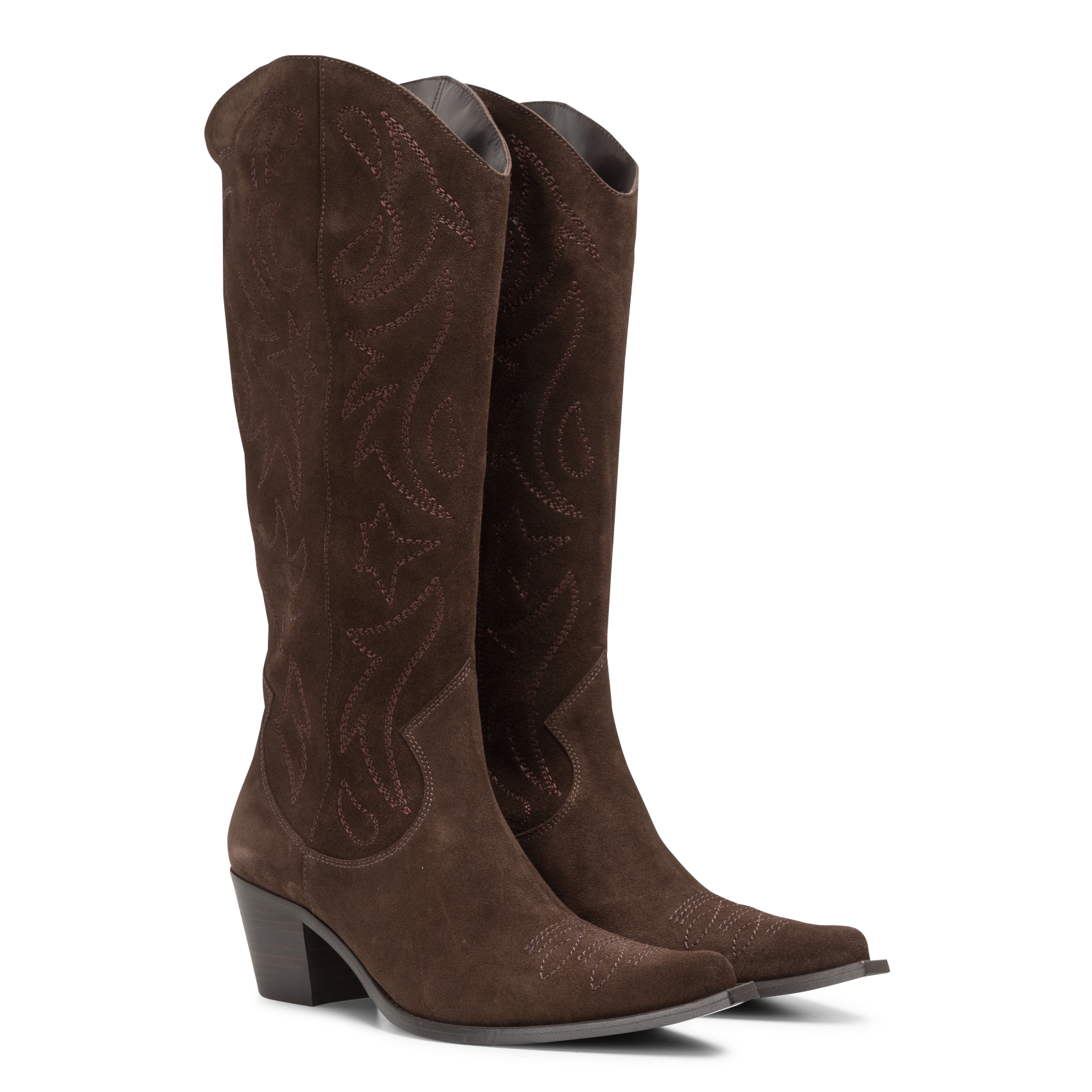 RUBY 50 - Bottes en cuir avec broderies | Marron