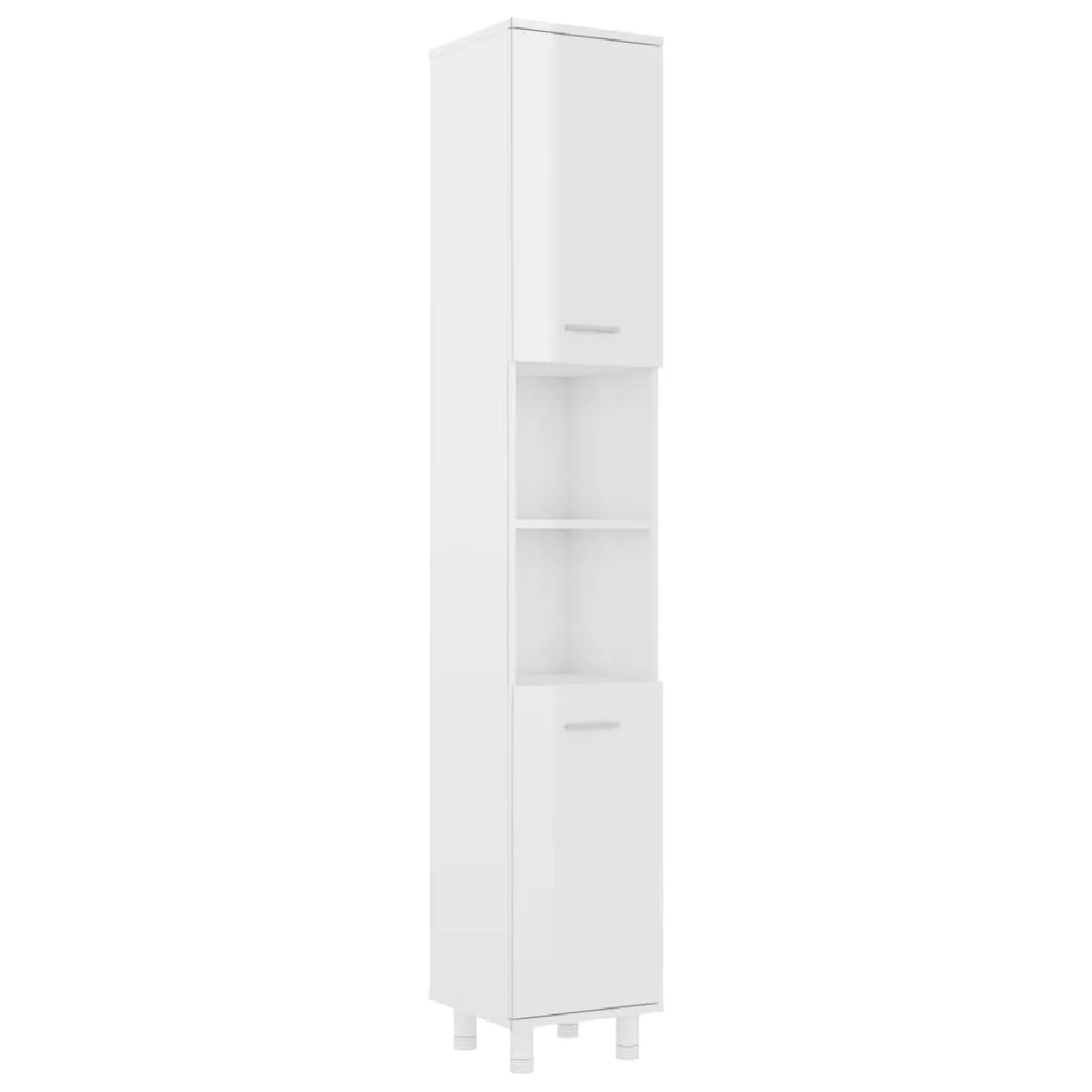 vidaXL Armoire salle de bain - Blanc brillant