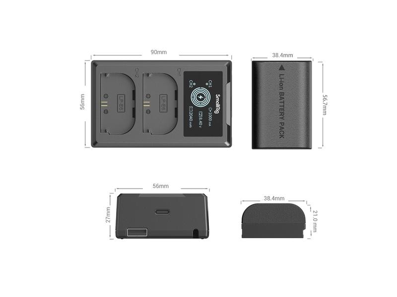 Smallrig Digitalkamera-Akku LP-E6NH Akku und Charger Kit Akku und Charger Kit LP-E6NH für Canon Kameras