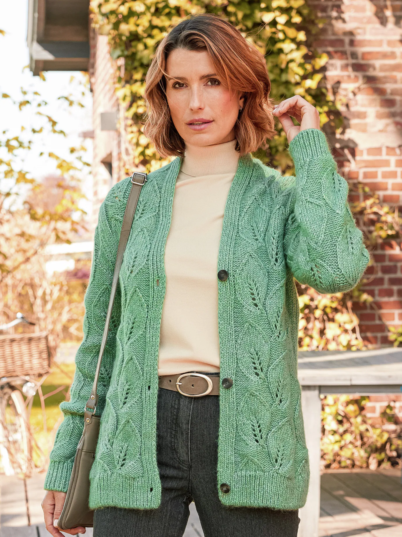 Woll-Strickjacke Jacquard