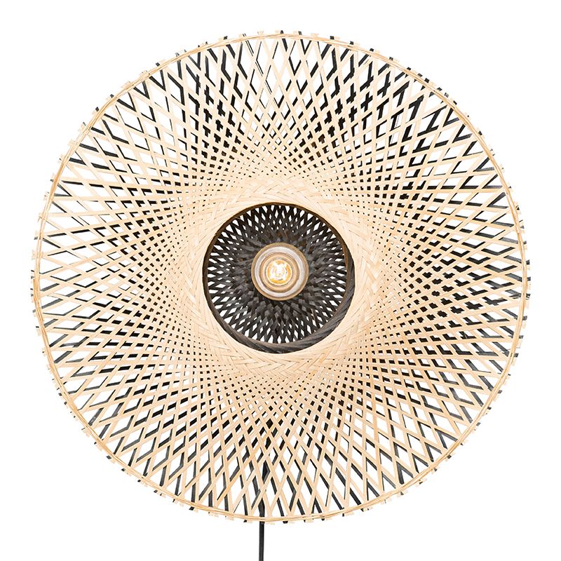 Oosterse wandlamp bamboe 50 cm met stekker - Rina