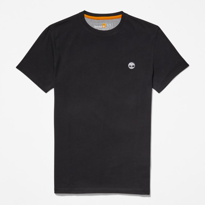 Camiseta masculina Dunstan River Slim-Fit na cor preta.