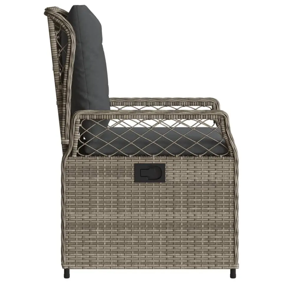 vidaXL - Verstelbare tuinstoelen - Grijs - Poly rattan - 2 stuks
