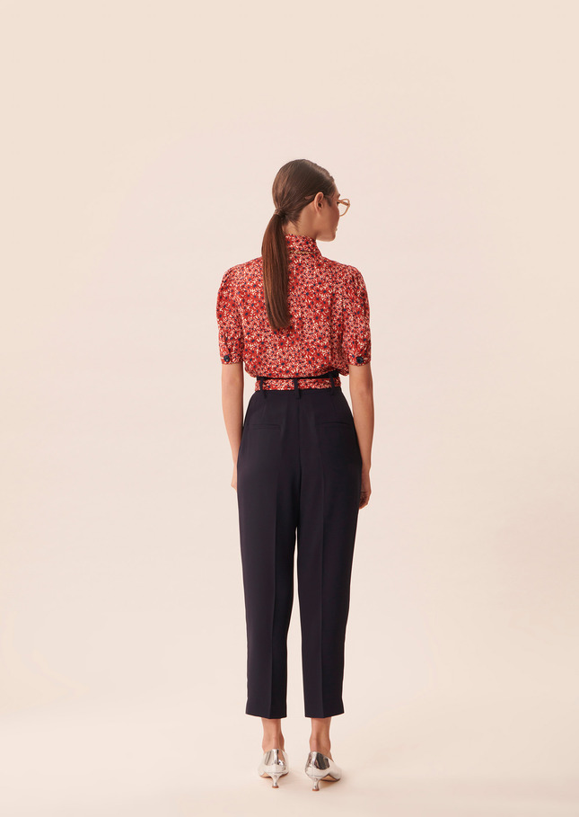 Pantalon Pagableu nuit en crêpe