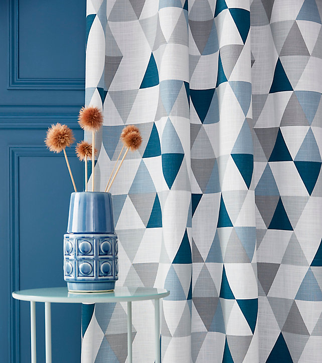 Rideau GoodHome Rima bleu l.140 x H.260 cm