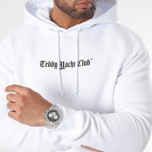 Sweat Capuche Art Series Dripping Blue Blanc
