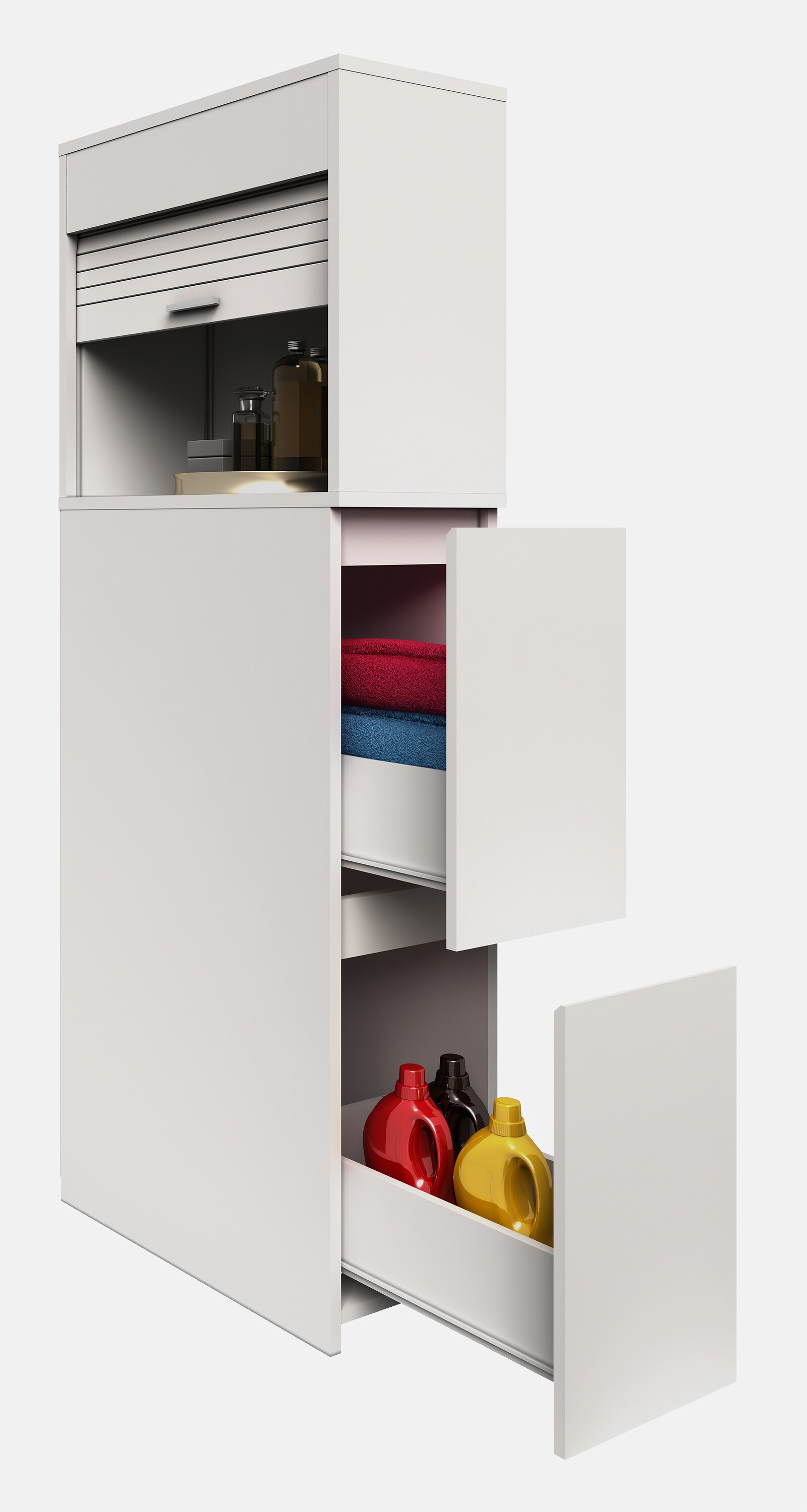 VCM Badmöbel Nischenschrank Raumteiler Badschrank Midischrank Schublade Tasalo