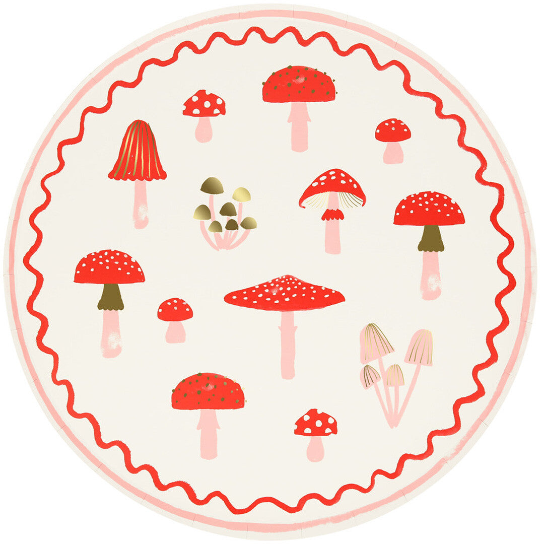 Meri meri bordjes paddenstoelen - large - 8st