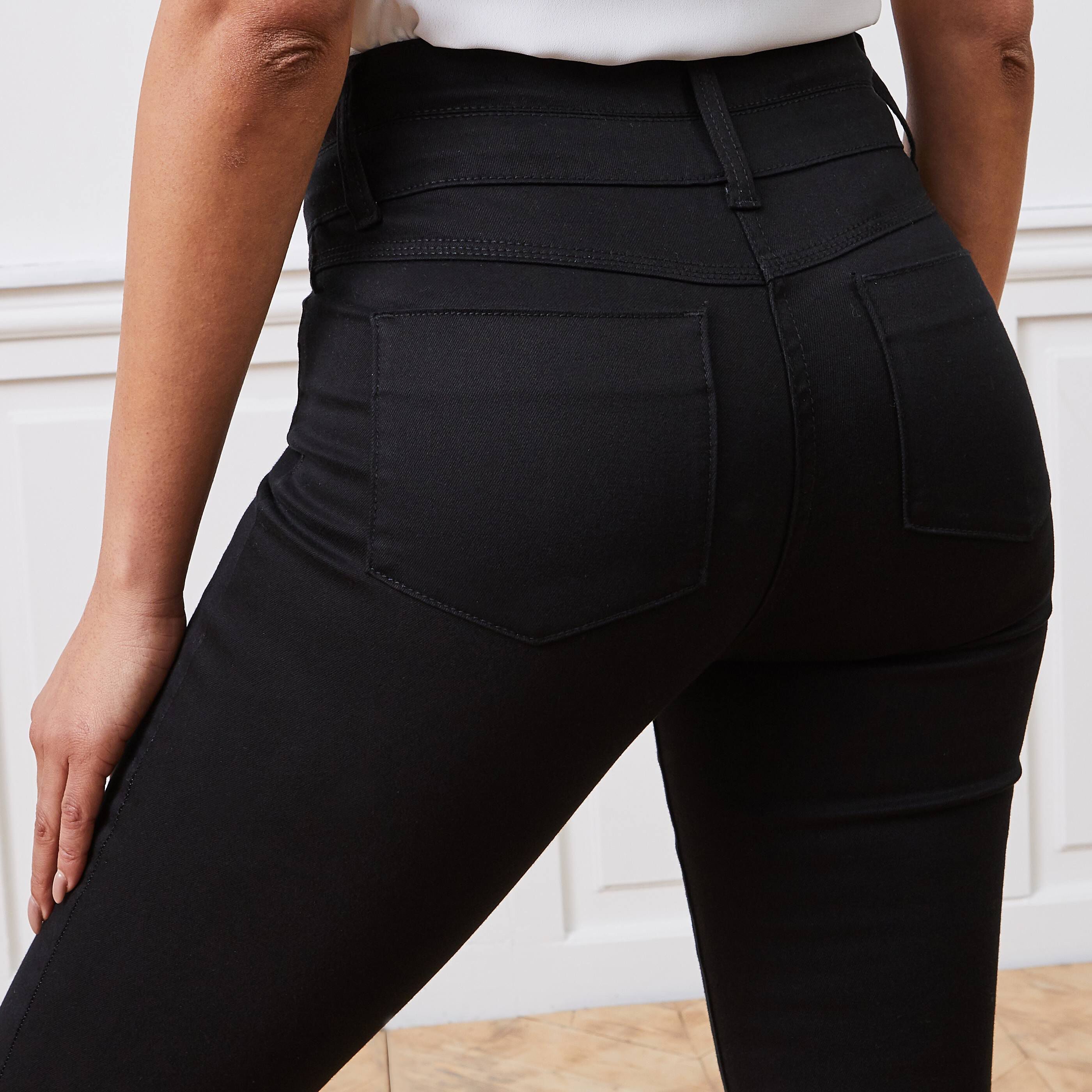 Jean slim taille haute MILAN femme - BLACK