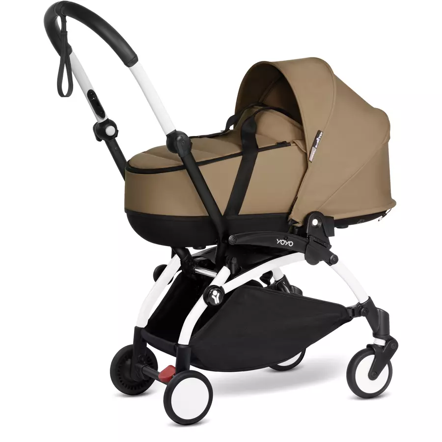 BABYZEN Kinderwagen YOYO2 0+ White mit Liegewanne und Textilset Toffee