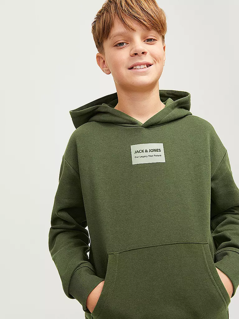 JACK & JONES Jungen Kapuzensweater - Hoodie JJHAKKAI olive