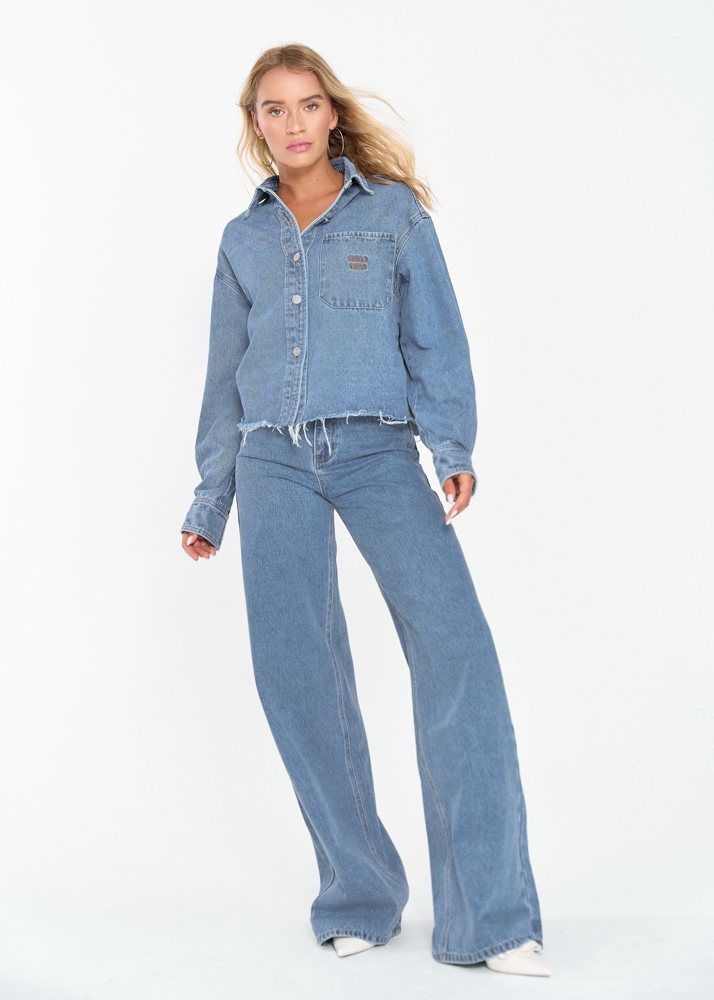 Denim blouse midden blauw