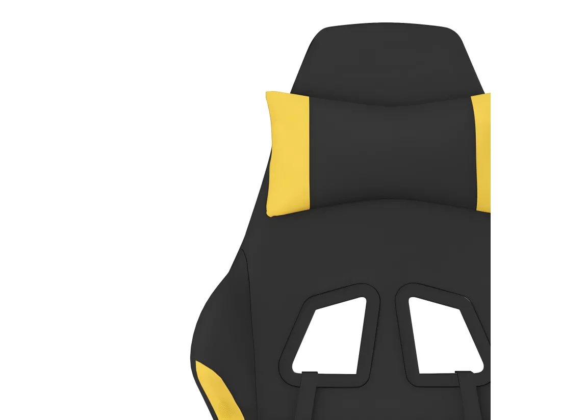 Chaise de jeu de massage avec repose-pied Noir et jaune Tissu