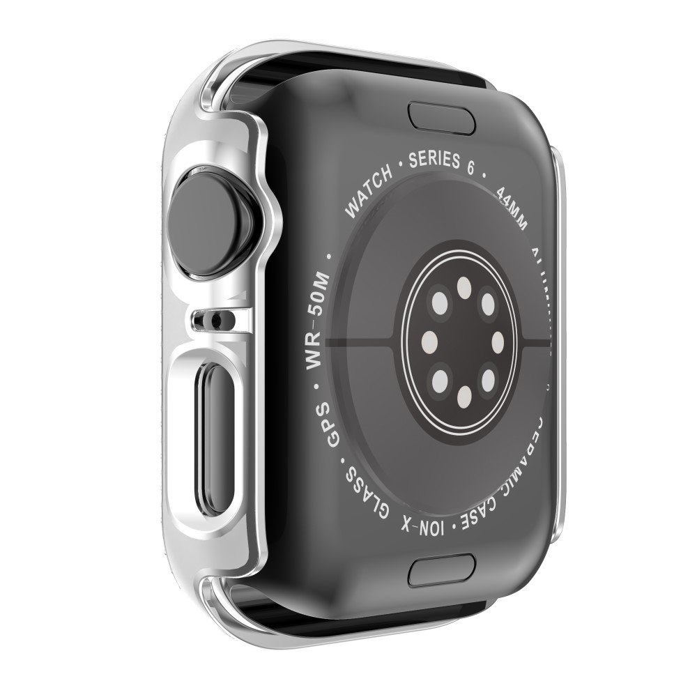 Apple Watch (44mm) Galvanisierte Glitzer Strass Bumper Hülle - Silber