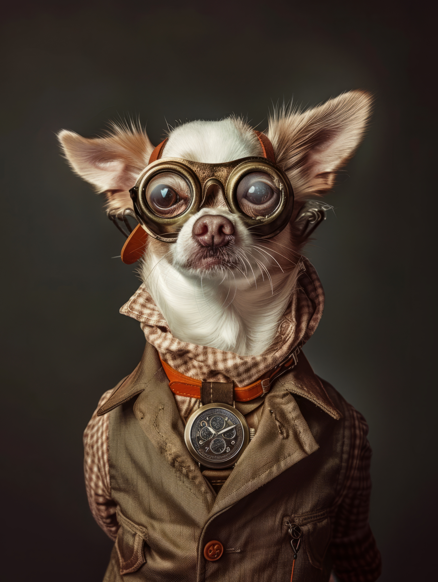 Canvas schilderij van een Chihuahua 80x120 cm