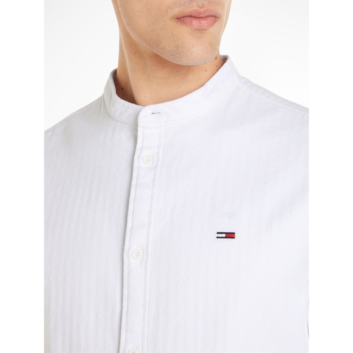 TOMMY JEANS<br>Camisa de flanela reta com gola mandarim