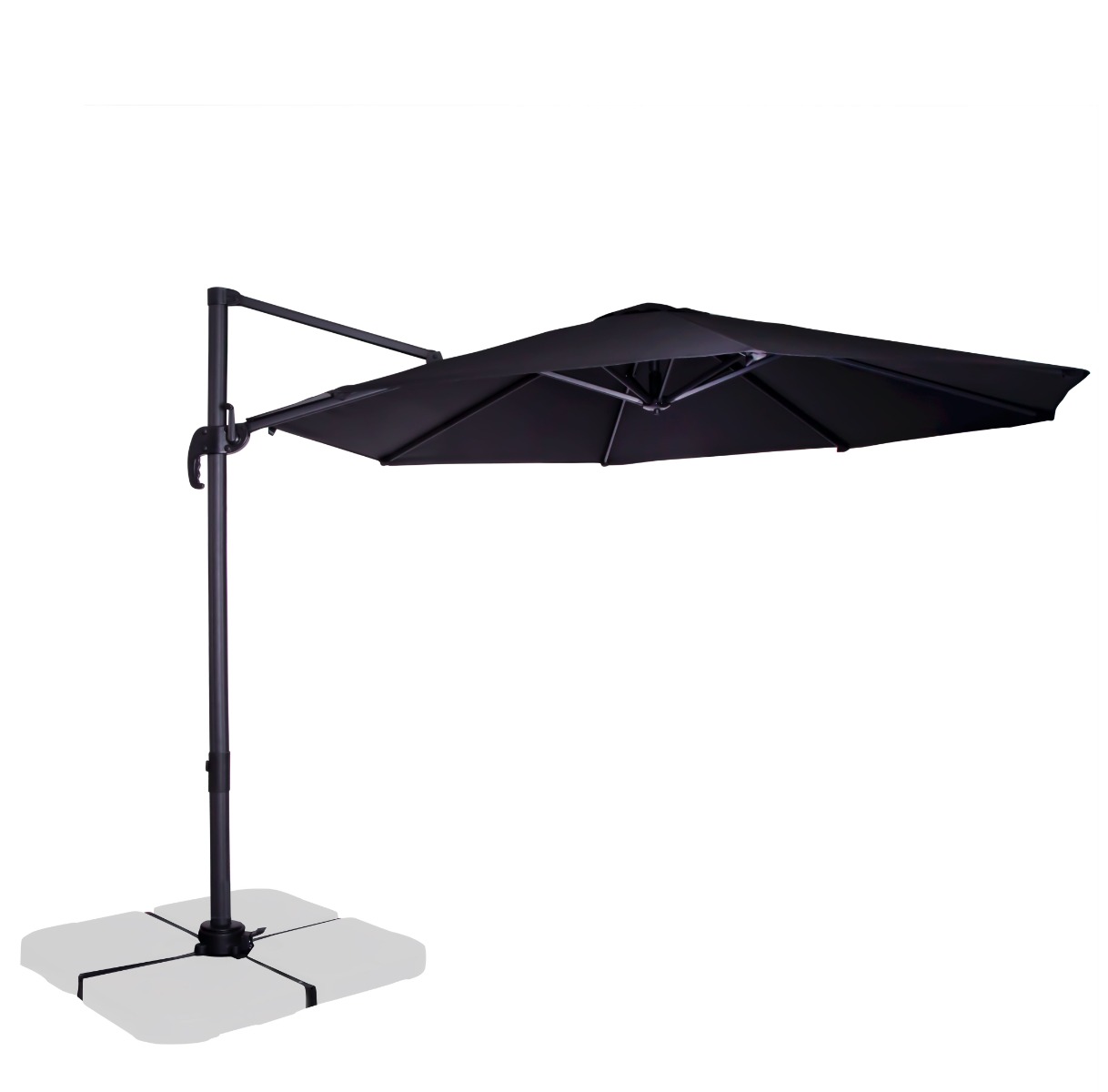 VONROC Bardolino Ø300 cm Premium zweefparasol - Anthracite