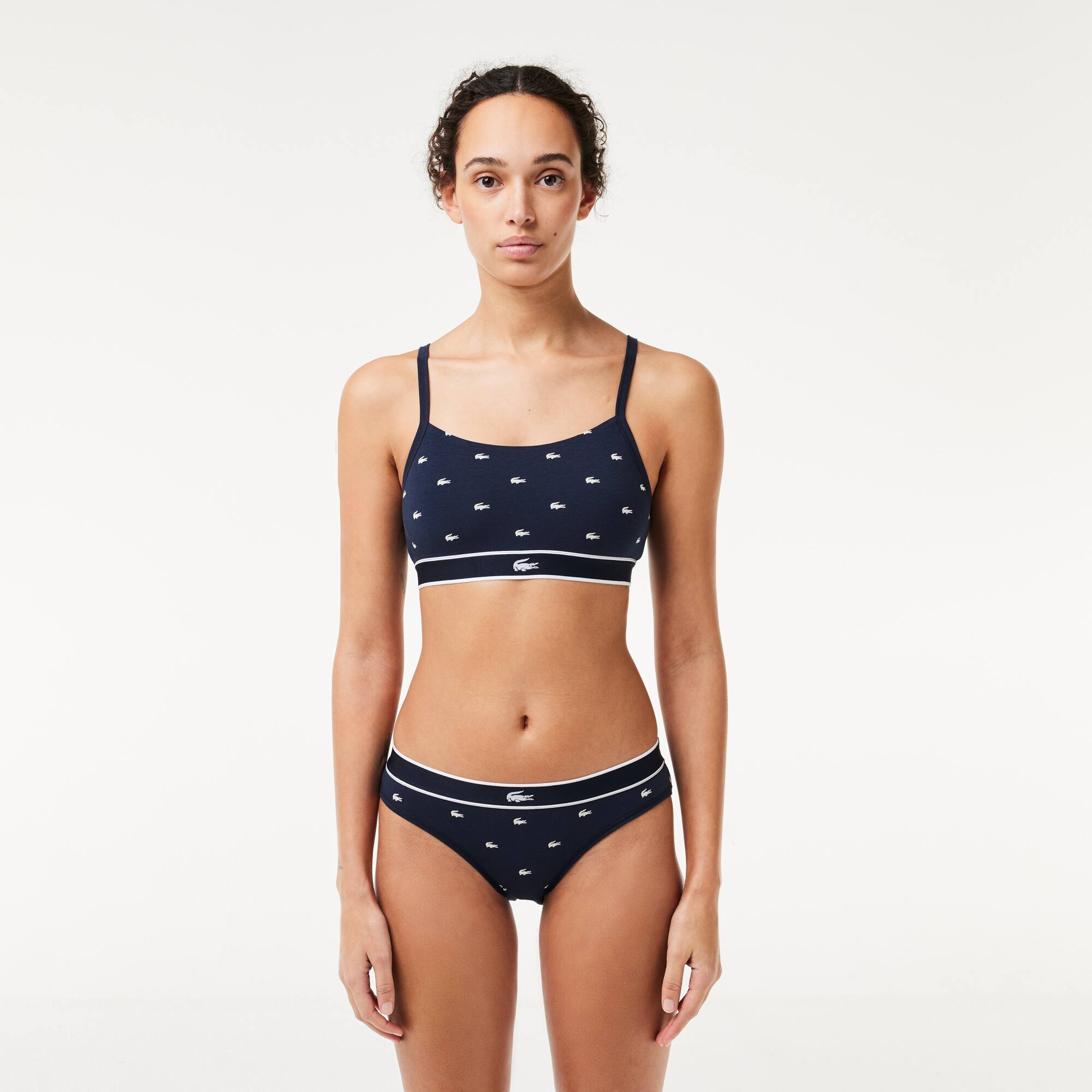 Bandeau-Bralette mit Mini Croc Bralettes - Blau - Lacoste - Damen