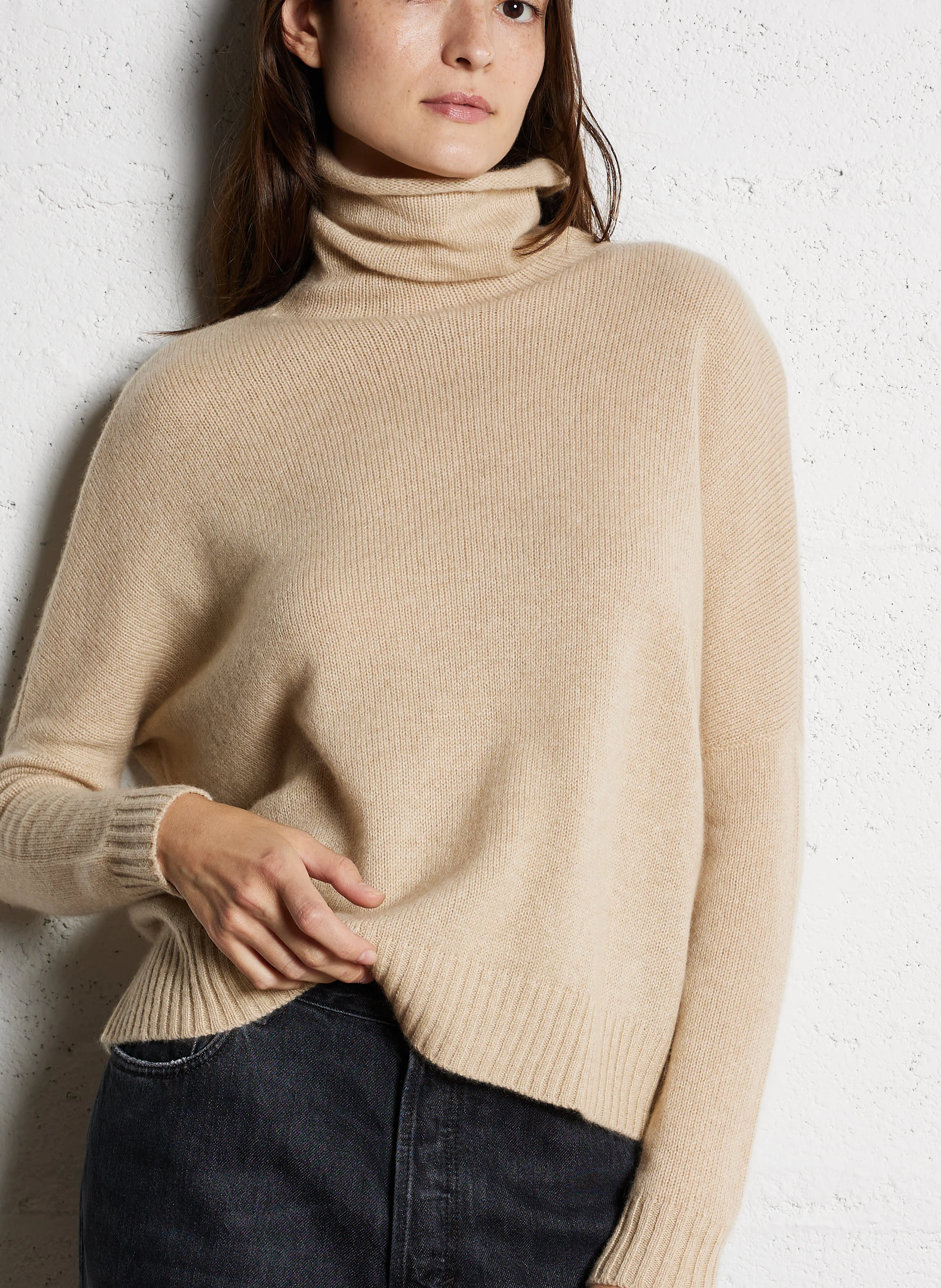 TILA - Pull col roulé en cachemire | Beige