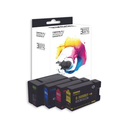 Cartouche compatible Canon PGI-1500XL - Pack de 4 - noir, cyan, magenta, jaune - Switch