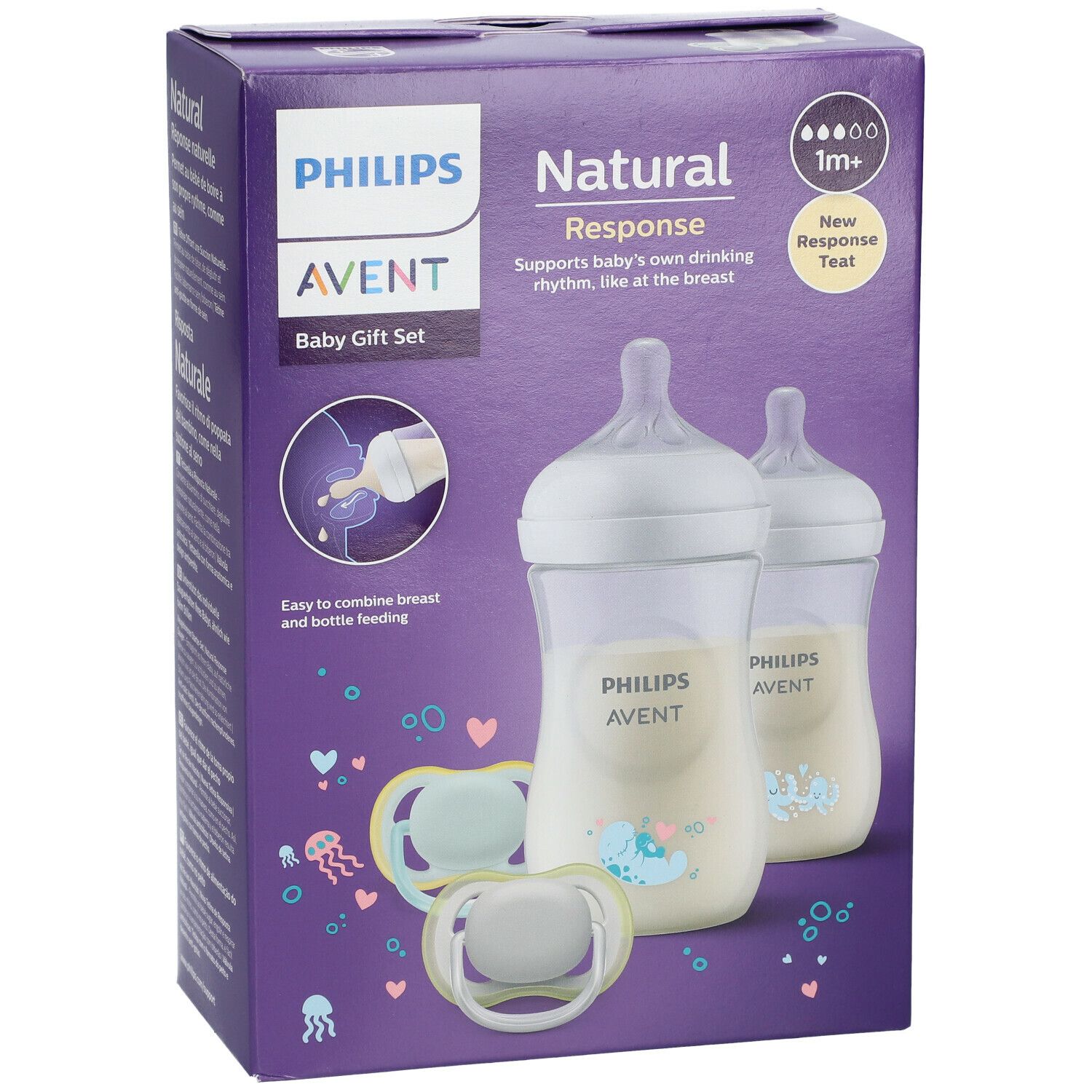 PHILIPS Avent Natural Response Geschenkset 2 Flaschen und 2 Sauger SCD837/11
