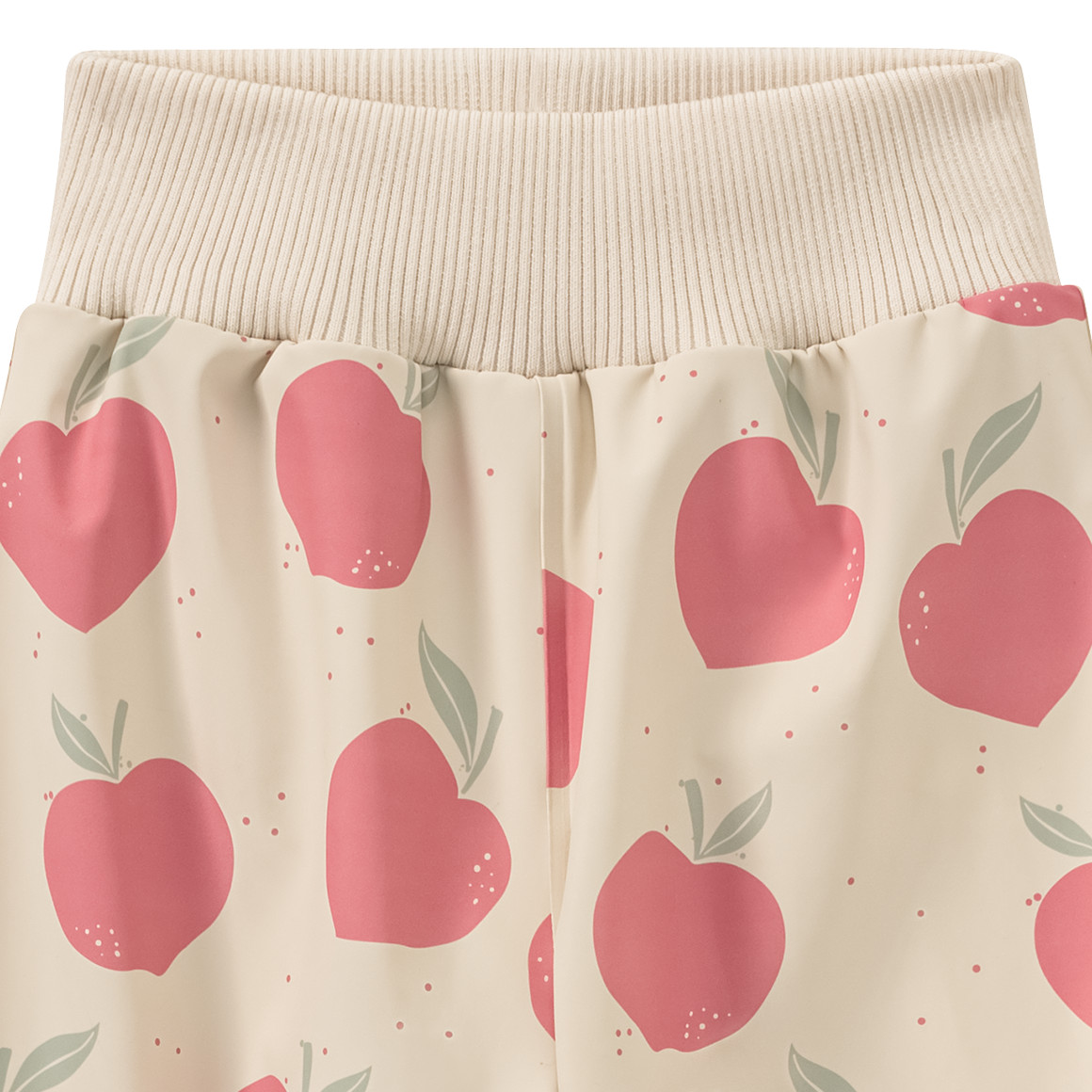 Topomini Baby Regenhose mit Apfel-Print creme