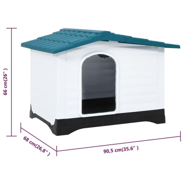 vidaXL Hundehus blå 90,5x68x66 cm polypropylen