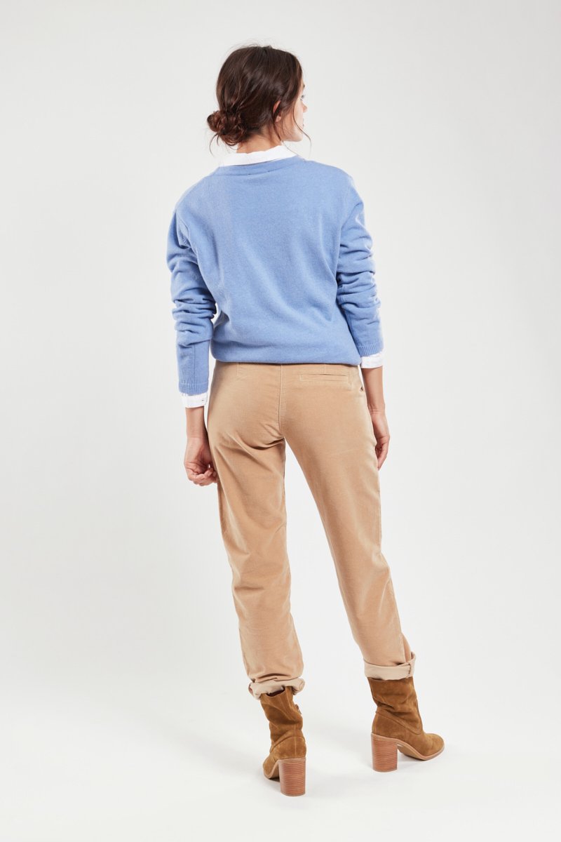 Pantalon coupe droite - velours