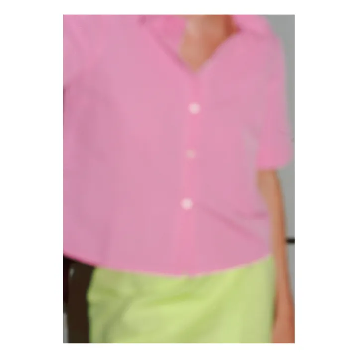 Lido Chemise Manches Courtes Lin | Rose fuschia