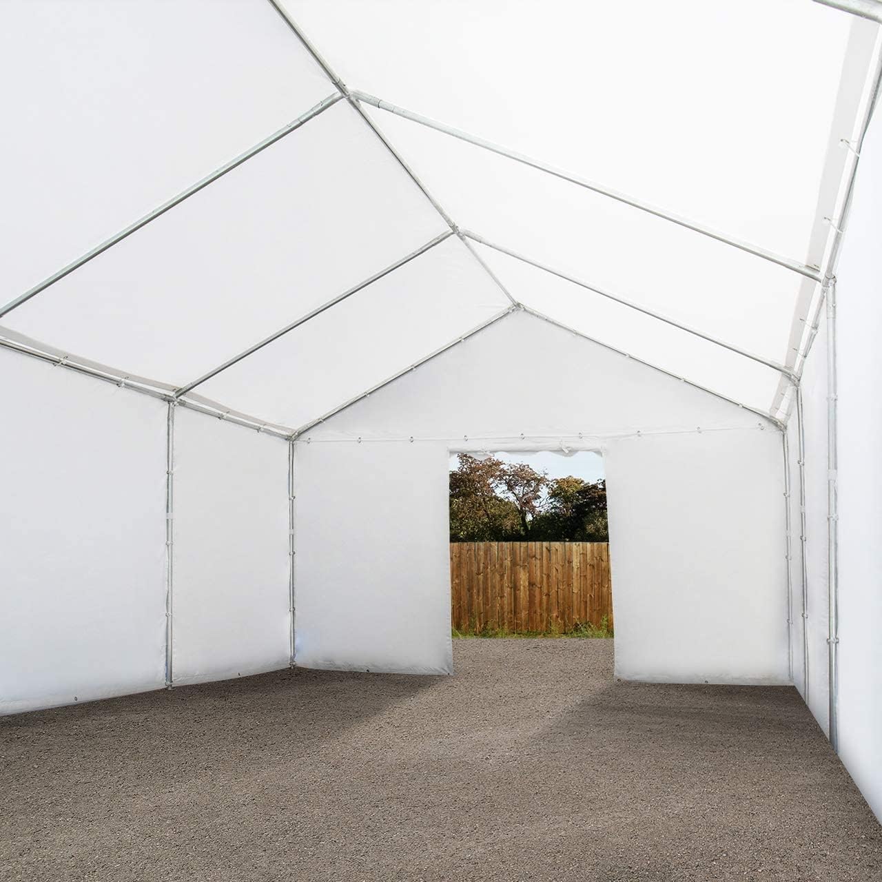 TOOLPORT Lagerzelt 3x4 m Zelthalle Unterstand Weidezelt PVC Plane 700 N wasserdicht in weiß