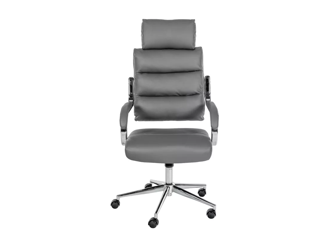 Chaise de bureau - Similicuir & Blanc - Gris - Campo