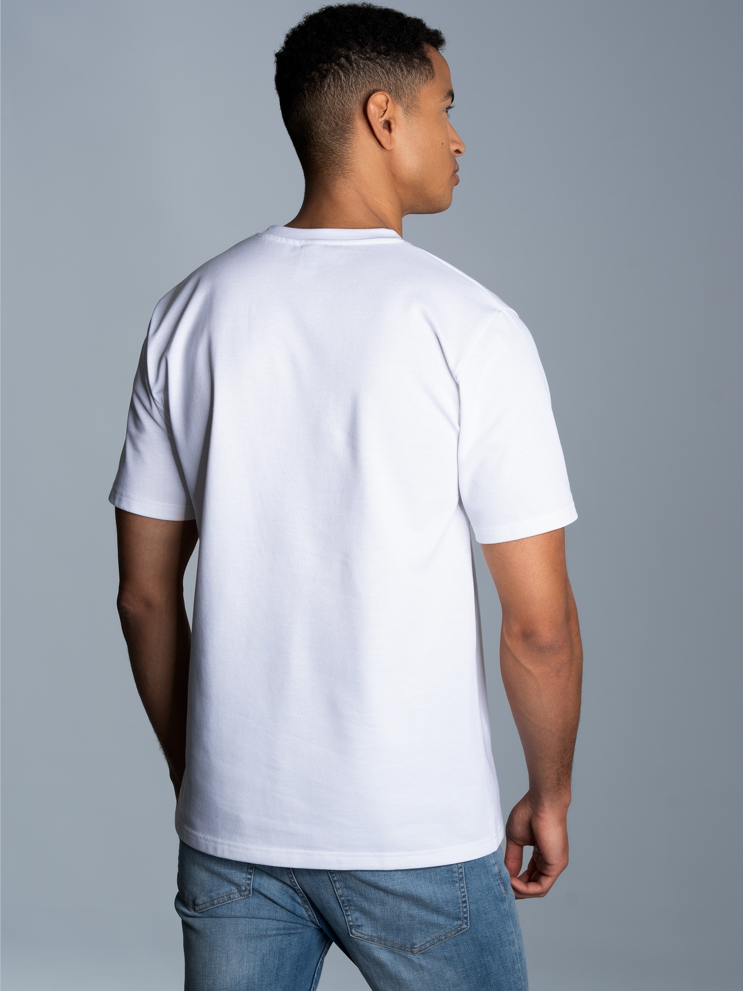 T-Shirt in Piqué-Qualität Weiss