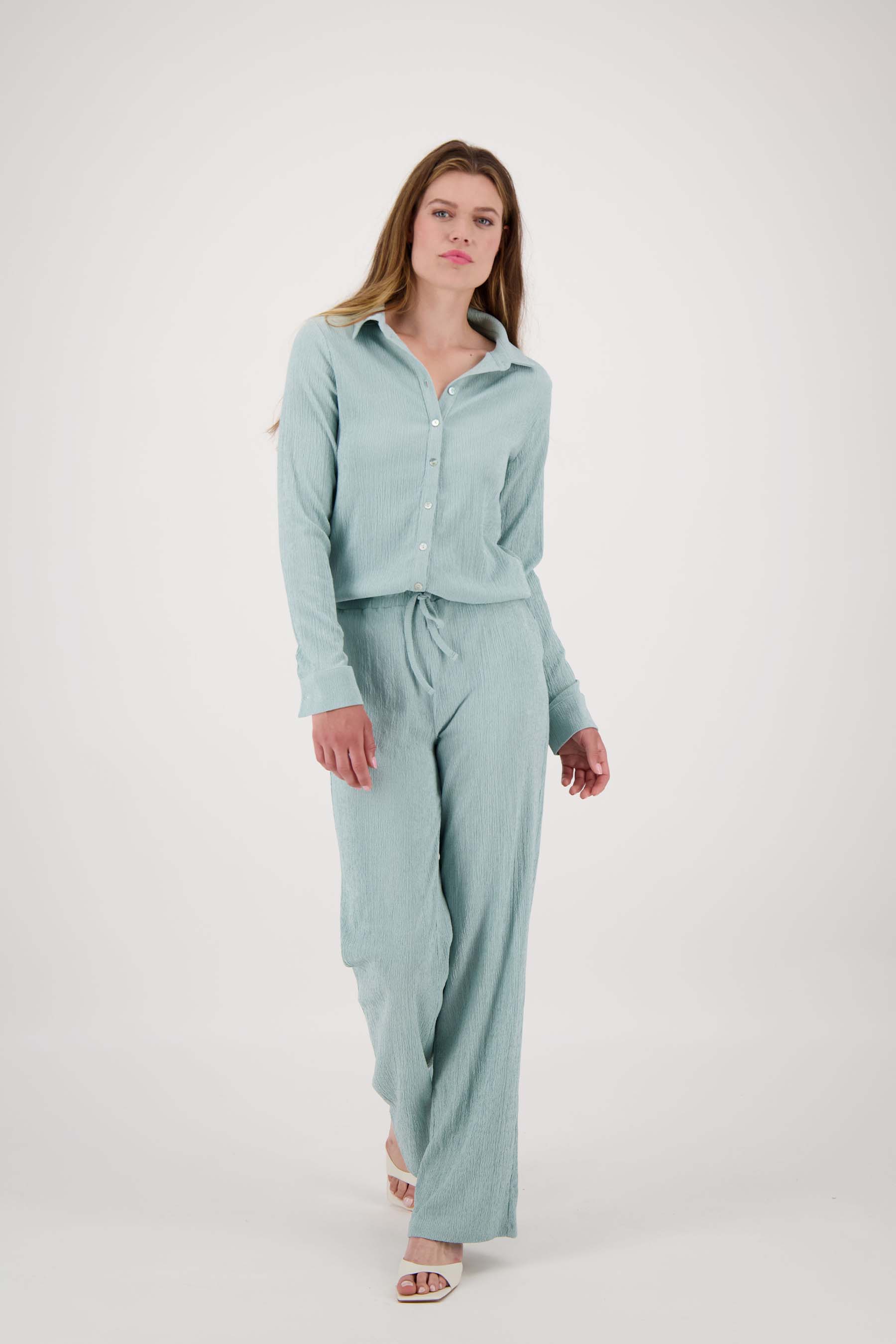 crincle blouse 3/4 mouw