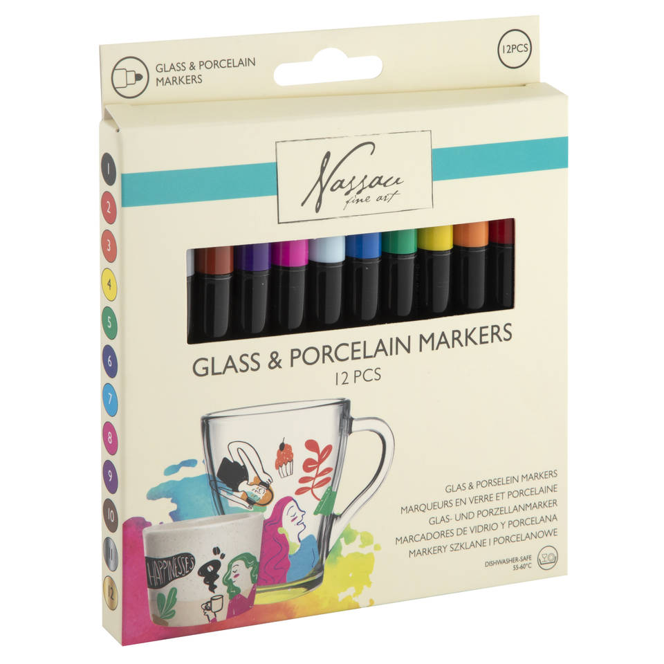 Nassau glas en porselein marker set 12-delig