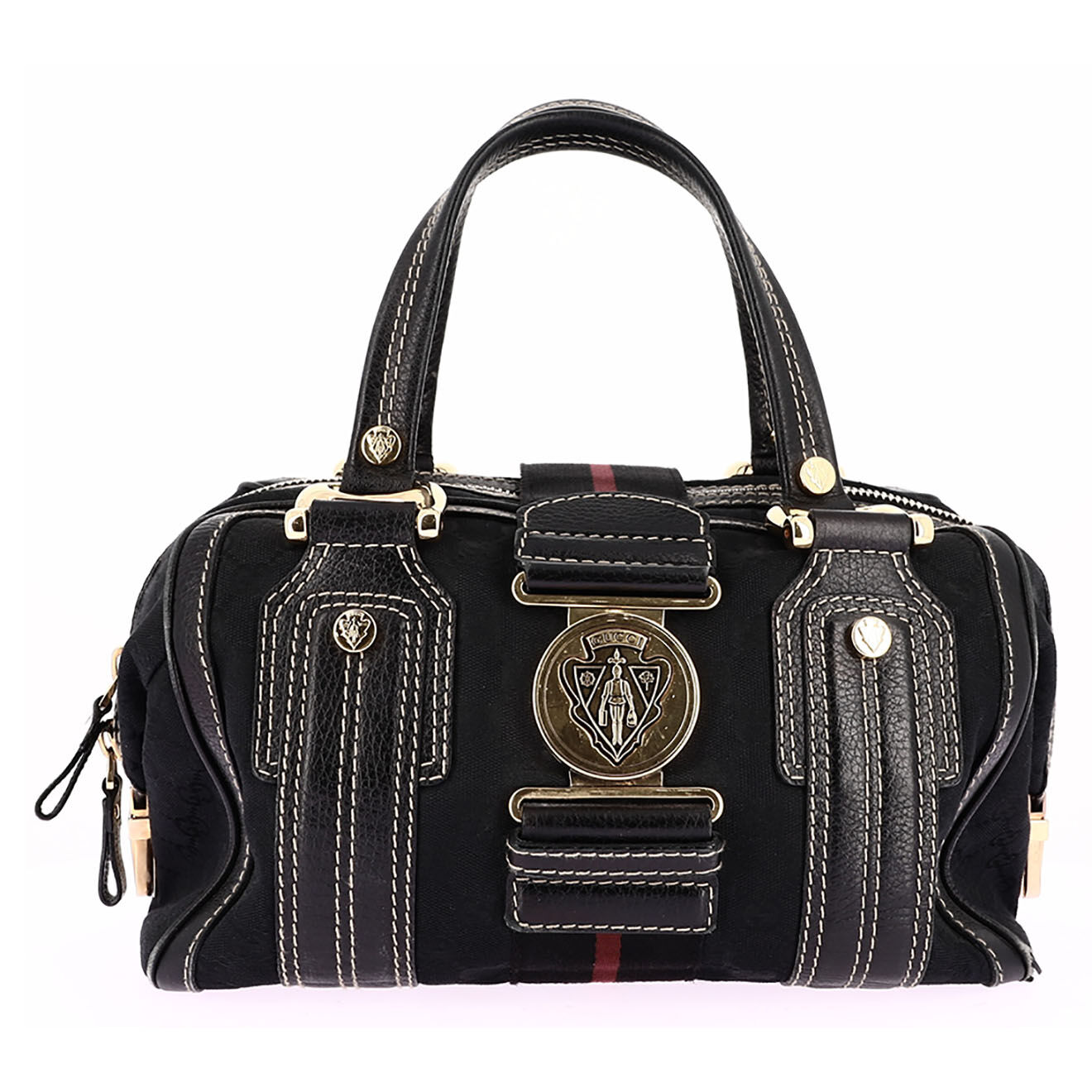 Gucci Sac porté épaule Aviatrix en Toile noir - Bon état - L.30 cm