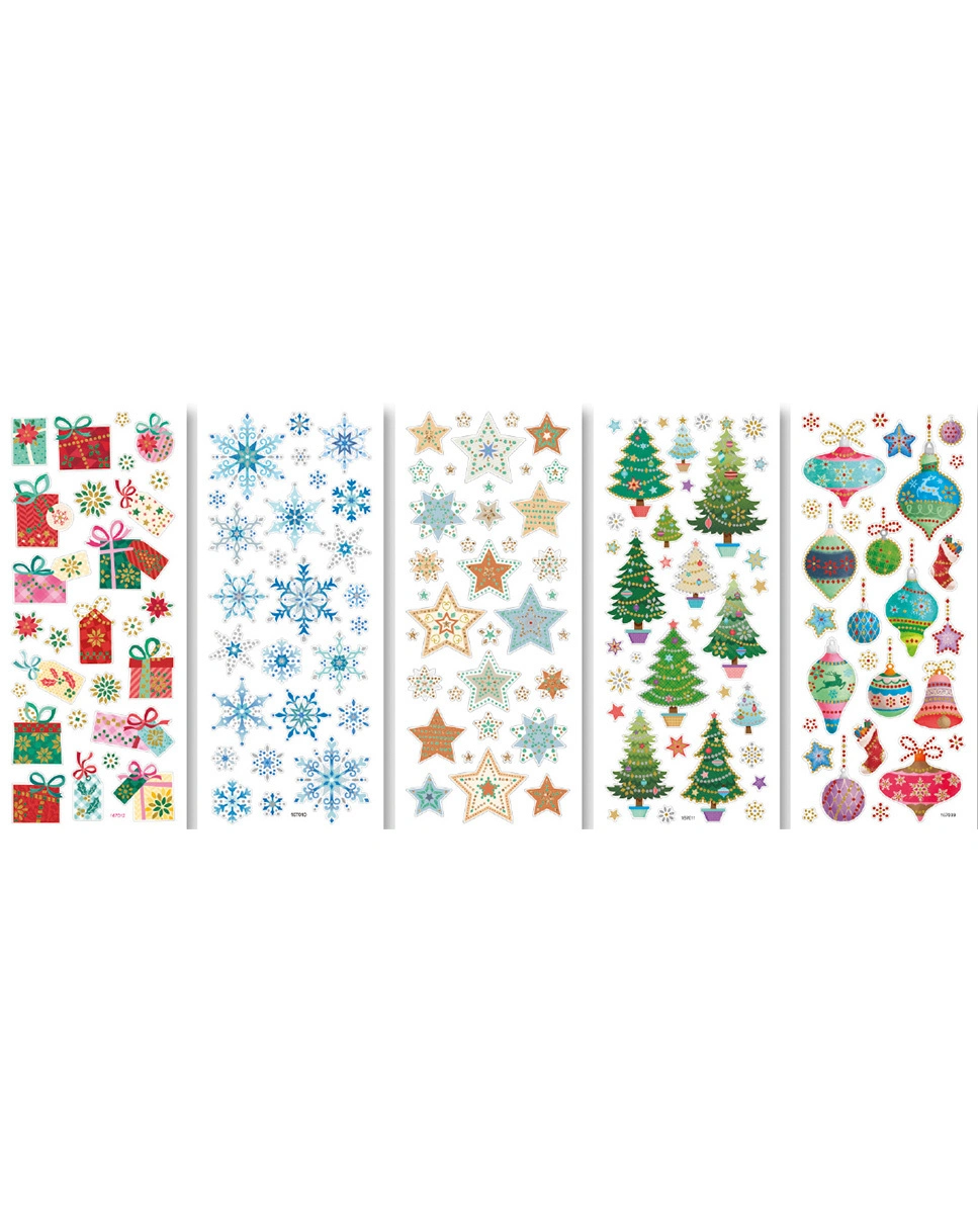 Brilliant-Sticker WEIHNACHTEN 5-teilig in bunt