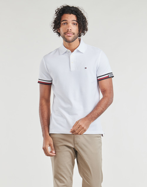 Tommy Hilfiger - MONOTYPE FLAG CUFF SLIM FIT POLO - Blanc