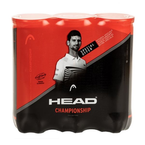 Head Tripack de Bolas de Ténis Championship Novak 3x3B Amarelo