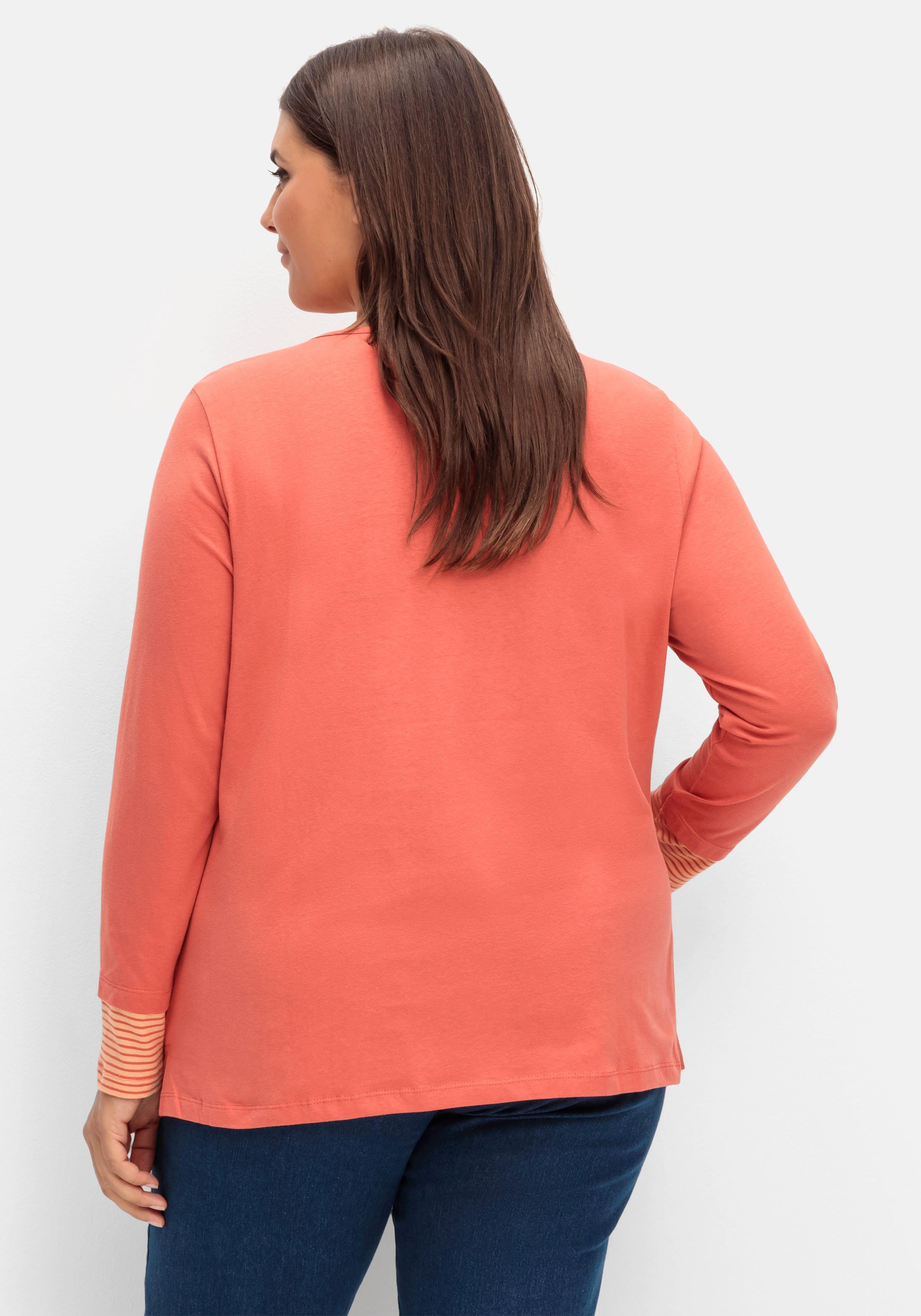 Shirt mit Streifendetails, im Layerlook