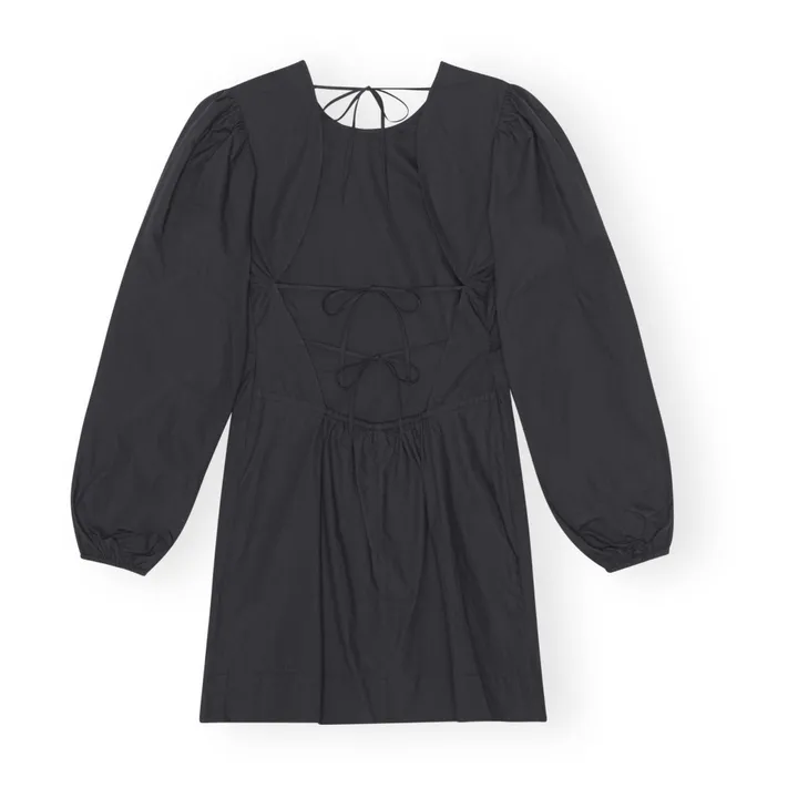 Ganni Robe Dos Nu Popeline de Coton Bio | Noir