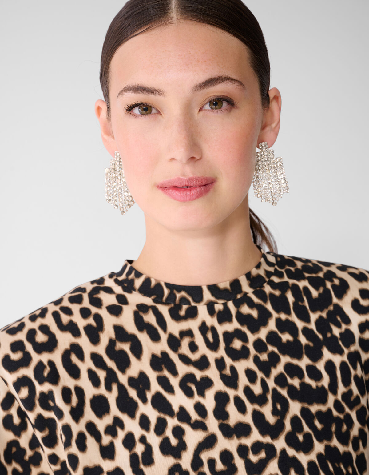 Leopard Padded T-shirt Bruin